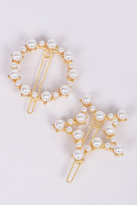Pearl Star And Circle Hair Pin