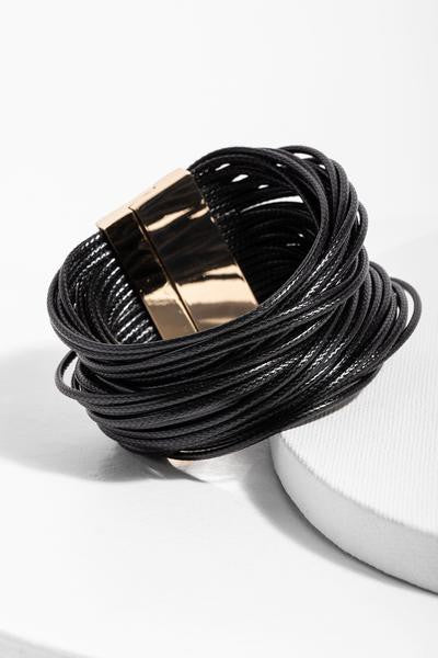 Black Magnetic Cuff Bracelet