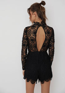 Long sleeved lace romper